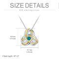 TOUPOP Gold Plated S925 Emerald Green Zircon Love Knot Charm Necklace-0-5