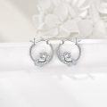 wholesale 925 Sterling Silver Crystal Unicorn Huggie Hoop Earrings for Women-0-3