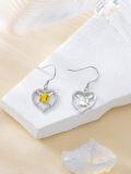 wholesale 925 Sterling Silver Heart-Shaped Softball Drop Earrings for Women Sportswear Accessories-0-3