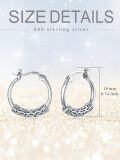 wholesale 925 Sterling Silver Snake Patterned Round Hoop Earrings - Small 14mm Diameter Hypoallergenic Gift for Her-0-3