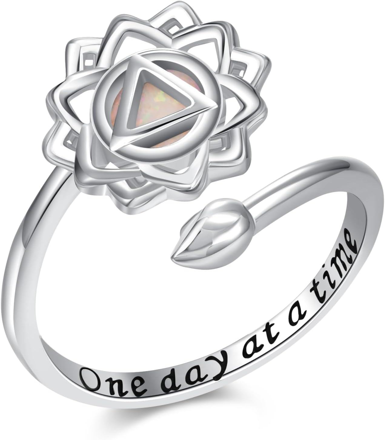 Sterling Silver Opal Star of David Ring for Women Hanukkah Jewelry Gift-0-0