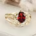 wholesale 14K 18K Solid Gold Oval Gemstone Vintage Leaf Art Deco Bridal Rings Wholesale Set-0-3