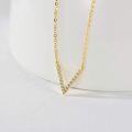 wholesale 18K Gold Diamond-Cut Chevron V-Shaped Pendant Necklace - 45cm Chain Length-0-3