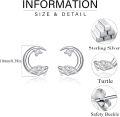 wholesale 925 Sterling Silver Turtle & Crescent Moon Stud Earrings for Women - Hypoallergenic  Set-0-5