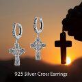 wholesale 925 Sterling Silver 925 Celtic Knot Cross Huggie Hoop Earrings - Irish Style Jewelry for Women-0-5
