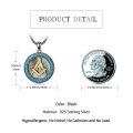 wholesale 925 Sterling Silver Masonic Compass Square Necklace-0-3