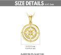 wholesale 14K Gold CZ Compass Pendant Necklace for Women-0-5