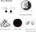 wholesale 925 Sterling Silver Black Agate Crescent Moon & Star Drop Earrings-0-2