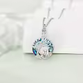 TOUPOP Sterling Silver Crystal Elephant Urn Necklace For Ashes-0-4