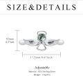 wholesale 925 Sterling Silver Angel Wing Ring with Moss Agate Adjustable Memory Jewelry for Women-0-2