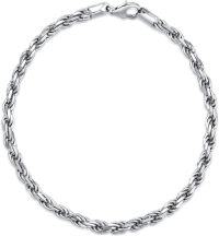 wholesale Sterling Silver Rope Chain Bracelet 2mm 4mm Lobster Clasp Italy 6 5 8 -6.5 Inches 4MM