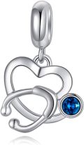 wholesale S925 Sterling Silver & Austria Crystal Stethoscope Charm Bracelet Jewelry Gift for Medical Professionals-0-0