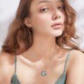 TOUPOP Sterling Silver Crystal Birth Flower Pendant Necklace-0-2