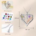 TOUPOP 925 Sterling Silver Mom Birthflower Necklace For Women-0-4