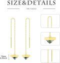 wholesale 14K Gold Green Stone Triangle Drop Threader Earrings-0-10
