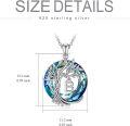 wholesale Sterling Silver Crystal Tree of Life Initial Necklace Mother s Day Gift - Rhodium Plated-0-65