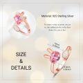 wholesale Rose Gold 925 Sterling Silver Pink Sapphire & White Opal Rabbit Ear Adjustable Ring for Women-0-1