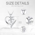 wholesale 925 Sterling Silver Heart with Cubic Zirconia Baby Feet Pendant Necklace for Women and Expectant Mothers Gifts-0-4