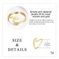 wholesale 9k Gold Wave Heart Open Ring Adjustable Band For Women-0-4