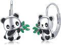 wholesale 925 Sterling Silver Panda Huggie Earrings for Women Animal s-0-0