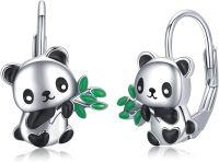 wholesale 925 Sterling Silver Panda Huggie Earrings for Women Animal s-Panda