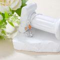 wholesale 925 Sterling Silver Rose & Cat Charm Pendant Necklace - Cute Animal  for Women-0-1