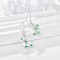wholesale 925 Sterling Silver Green Crystal Dragonfly Drop Earrings for Women-0-2