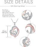 wholesale 925 Sterling Silver 925 & Rose Gold Plated Double Heart Pendant with Cubic Zirconia Necklaces for Women s-0-2