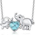 wholesale 925 Sterling Silver Heart-Shaped Love Elephants Pendant Necklaces for Women Girls Gifts Jewelry Sets-0-0
