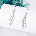 wholesale 925 Sterling Silver Feather Dangle Earrings - Elegant Gift for Her-0-2