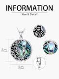 wholesale 925 Sterling Silver Abalone Shell Cat Moon Pendant Necklace for Women-0-4