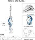 wholesale 925 Sterling Silver Blue Enamel Sea Horse Leverback Earring Set - Ocean Inspired Gift for Her-0-5