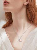 wholesale  Sterling Silver Moon Pendant Birth Flower Necklace for Women -0-34