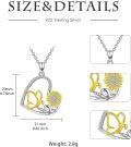 wholesale 925 Sterling Silver Sunflower & Butterfly Charm Pendant Necklace for Women Gifts-0-1