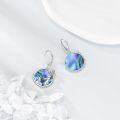 wholesale S925 Sterling Silver Abalone Shell Bunny Earrings with Butterfly & Flowers, Cute Rabbit Dangle Jewelry for Women-0-1