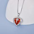 wholesale Sterling Silver Austrian Crystal Caduceus Angel Wing Heart Nurse Necklace-0-61