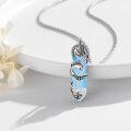wholesale 925 Sterling Silver Blue Stone Peacock Feather Gothic Pendant Necklace for Women Men Gifts-0-1