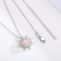 wholesale 925 Sterling Silver Pink Opal Sun Pendant Necklaces for Women - I Love You to the Moon & Back-0-2