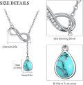 wholesale 925 Sterling Silver Infinity Turquoise Drop Pendant Necklace-0-3
