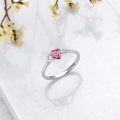 wholesale TOUPOP Rings For Women Sterling Silver Pink Tourmaline Infinity Love Heart Rings With Crystal Anniversary Christmas Valentines Mothers Day Promise Jewelry Gifts For Women Girls Her Wife Mom -0-3
