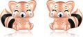 wholesale 925 Sterling Silver Red Panda Stud Earrings Cute Animal Jewelry for Women Birthday Gifts-0-0