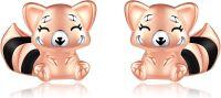 wholesale 925 Sterling Silver Red Panda Stud Earrings Cute Animal Jewelry for Women Birthday Gifts-Red Panda