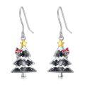 wholesale 925 Sterling Silver Christmas Tree Dangle Earrings-0-0