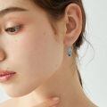 wholesale 925 Sterling Silver Blue Topaz Drop Earrings-0-1