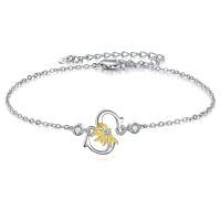wholesale 925 Sterling Silver Dandelion Letter Initial B Charms Anklets Wholesale For Women-Initial S