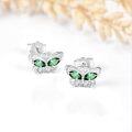 wholesale 925 Sterling Silver Cubic Zirconia 12 Birthstone Butterfly Stud Earrings-0-1