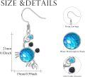 wholesale 925 Sterling Silver Blue Mermaid Scale Crab Drop Earrings for Women and Girls-0-6