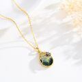 wholesale 925 Sterling Silver Spider Web Black Spider Labradorite Teardrop Pendant Necklace 14k Gold Plated-0-1
