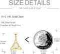 wholesale 14K Gold White Opal Heart Celtic Knot Triquetra Pendant Necklace for Women-0-3