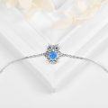wholesale 925 Sterling Silver Blue Opal Owl Charm Bracelet for Women-0-1